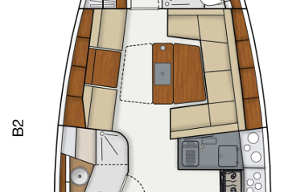 Cockpit of Vega, a Hanse Yachts Hanse 415 sailboat at Općina Sukošan, Croatia