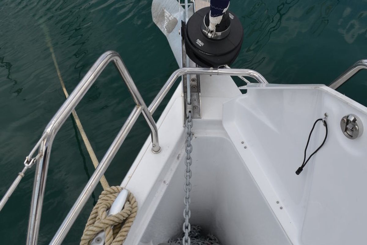 Deck of Vega, a Hanse Yachts Hanse 415 sailboat at Općina Sukošan, Croatia