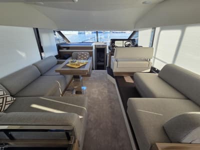 Salon of Sabijac, a Jeanneau Prestige 520 Flybridge yacht at Grad Šibenik, Croatia