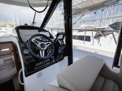 Cockpit of Shearwater, a Jeanneau Merry Fisher 895 Offshore motorboat at Primošten, Croatia