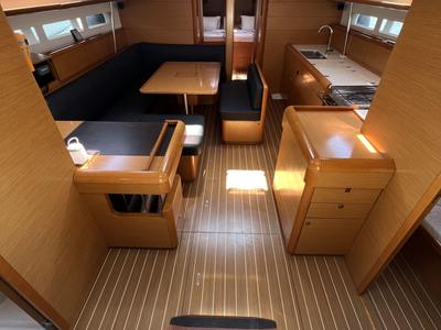 Salon of Alessandra, a Jeanneau Sun Odyssey 509 sailboat at Kos, Greece