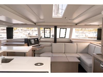 Salon of ION, a Fountaine Pajot Astréa 42 catamaran at Municipal Unit of Kranidi, Greece