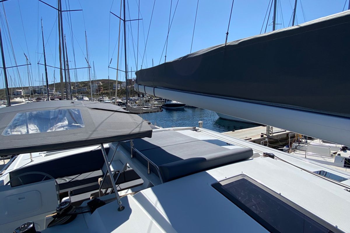 Deck of ION, a Fountaine Pajot Astréa 42 catamaran at Municipal Unit of Kranidi, Greece