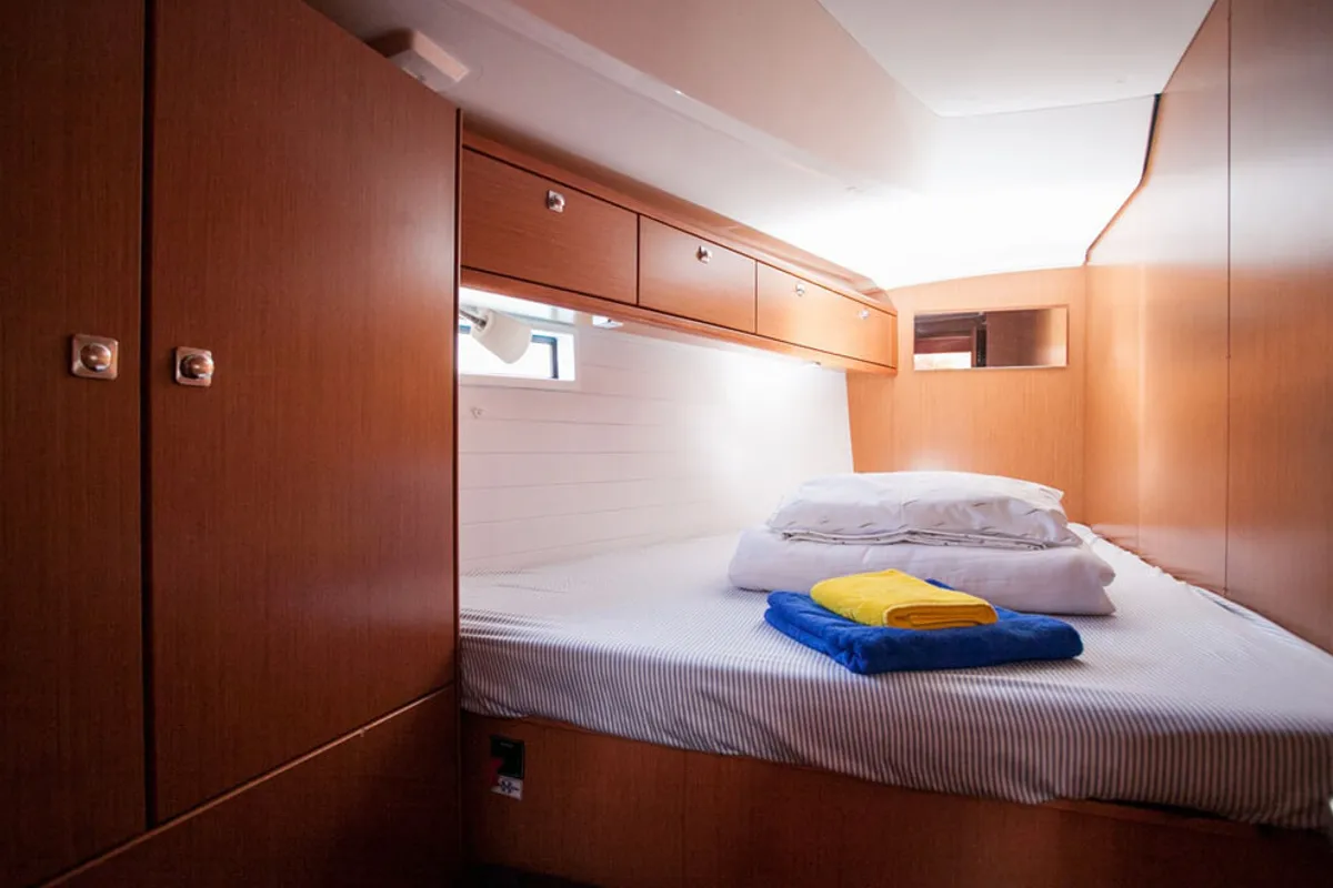 Cabin on Amore, a Bavaria Cruiser 46 sailboat at Municipal Unit of Lefkada, Greece