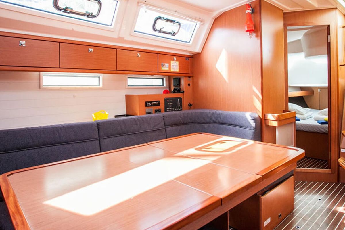 Salon of Amore, a Bavaria Cruiser 46 sailboat at Municipal Unit of Lefkada, Greece