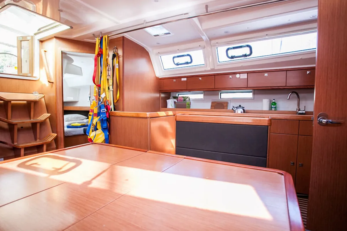 Galley of Amore, a Bavaria Cruiser 46 sailboat at Municipal Unit of Lefkada, Greece