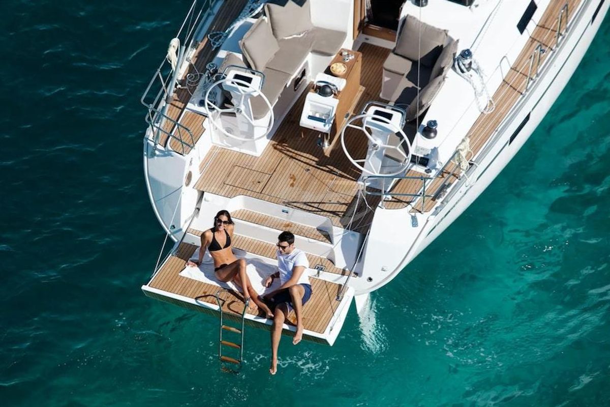 Head on Amore, a Bavaria Cruiser 46 sailboat at Municipal Unit of Lefkada, Greece