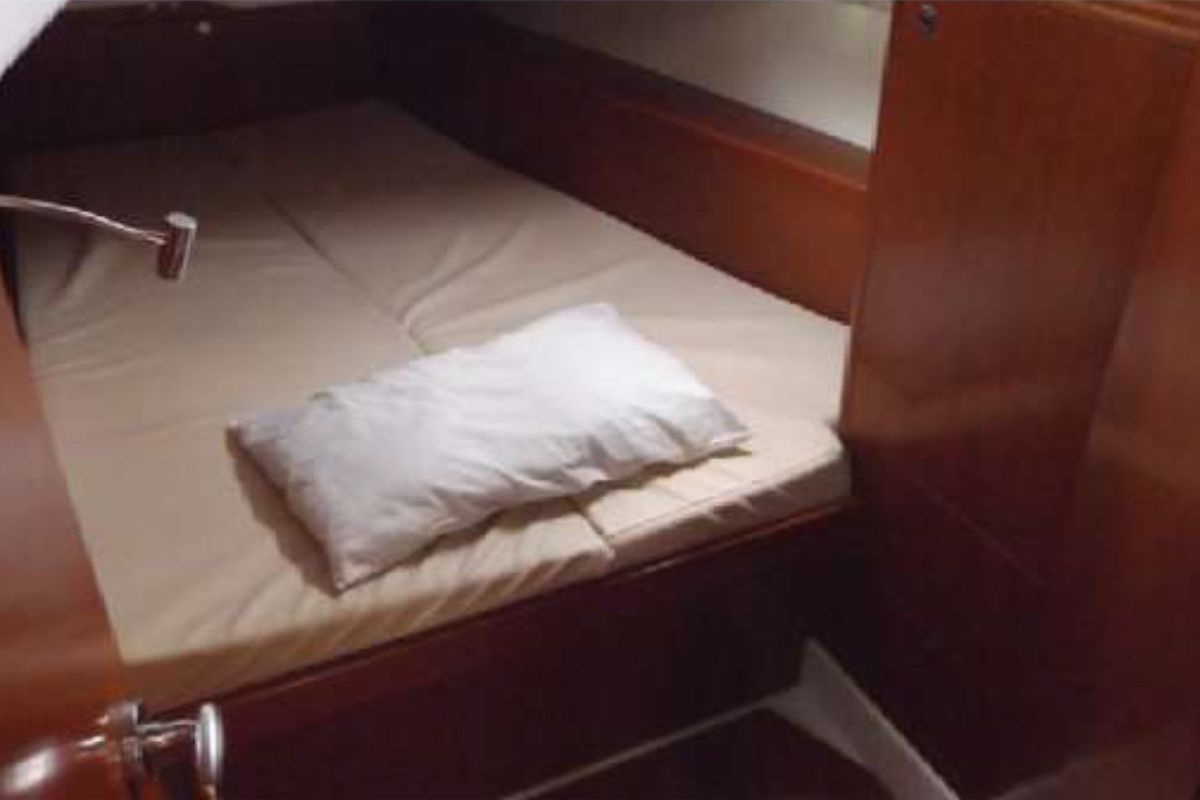 Cabin on IN COMPLIANCE, a Beneteau Oceanis 50 sailboat at Kalkara, Malta