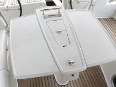 Deck of IN COMPLIANCE, a Beneteau Oceanis 50 sailboat at Kalkara, Malta