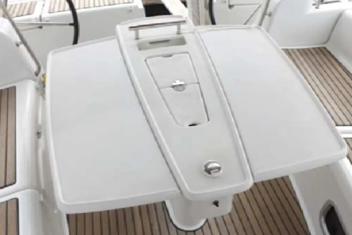 Deck of IN COMPLIANCE, a Beneteau Oceanis 50 sailboat at Kalkara, Malta