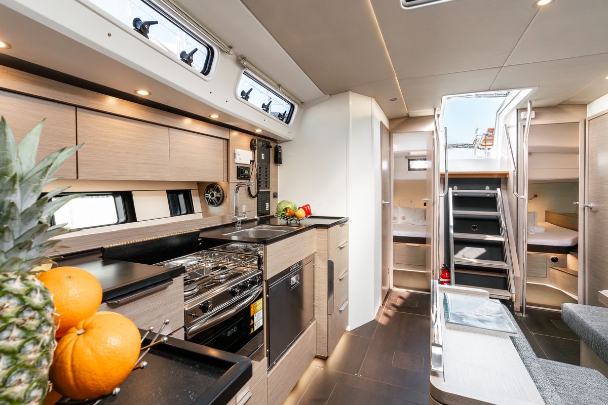 Salon of White Pearl, a Hanse Yachts Hanse 460 sailboat at Grad Šibenik, Croatia
