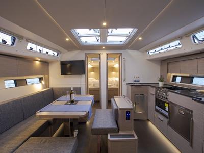 Salon of White Pearl, a Hanse Yachts Hanse 460 sailboat at Grad Šibenik, Croatia
