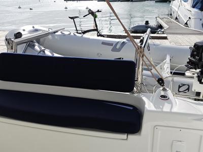Deck of STAR III, a Excess 11 catamaran at Alameda, United States