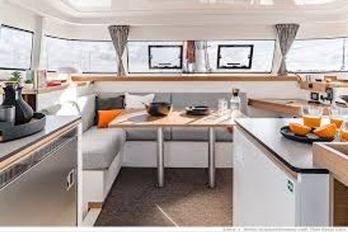 Salon of STAR III, a Excess 11 catamaran at Alameda, United States