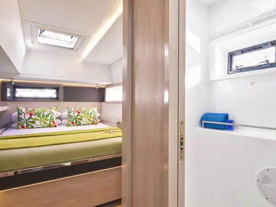 Cabin on Moorings 4500L/10 Club, a Leopard 45 catamaran at Eden Island Marina, Seychelles