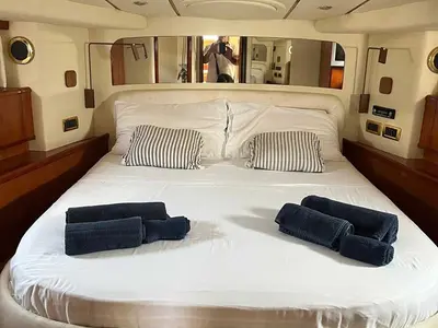 Cabin on Ludos, a Gulet Conam 58S motorboat at Tropea, Italy
