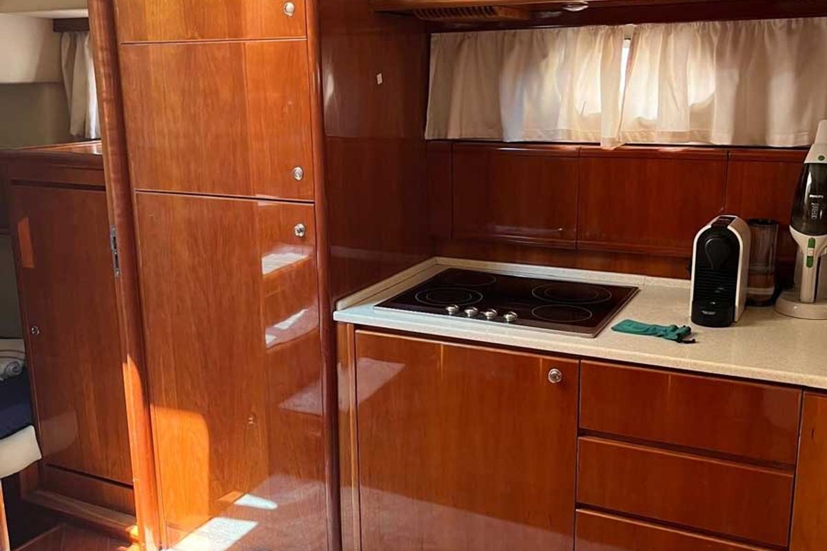 Galley of Ludos, a Gulet Conam 58S motorboat at Tropea, Italy