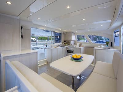 Galley of Shangri-La, a Leopard 44 catamaran at Marmaris, Turkey