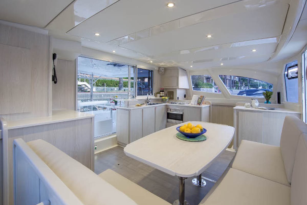 Galley of Shangri-La, a Leopard 44 catamaran at Marmaris, Turkey
