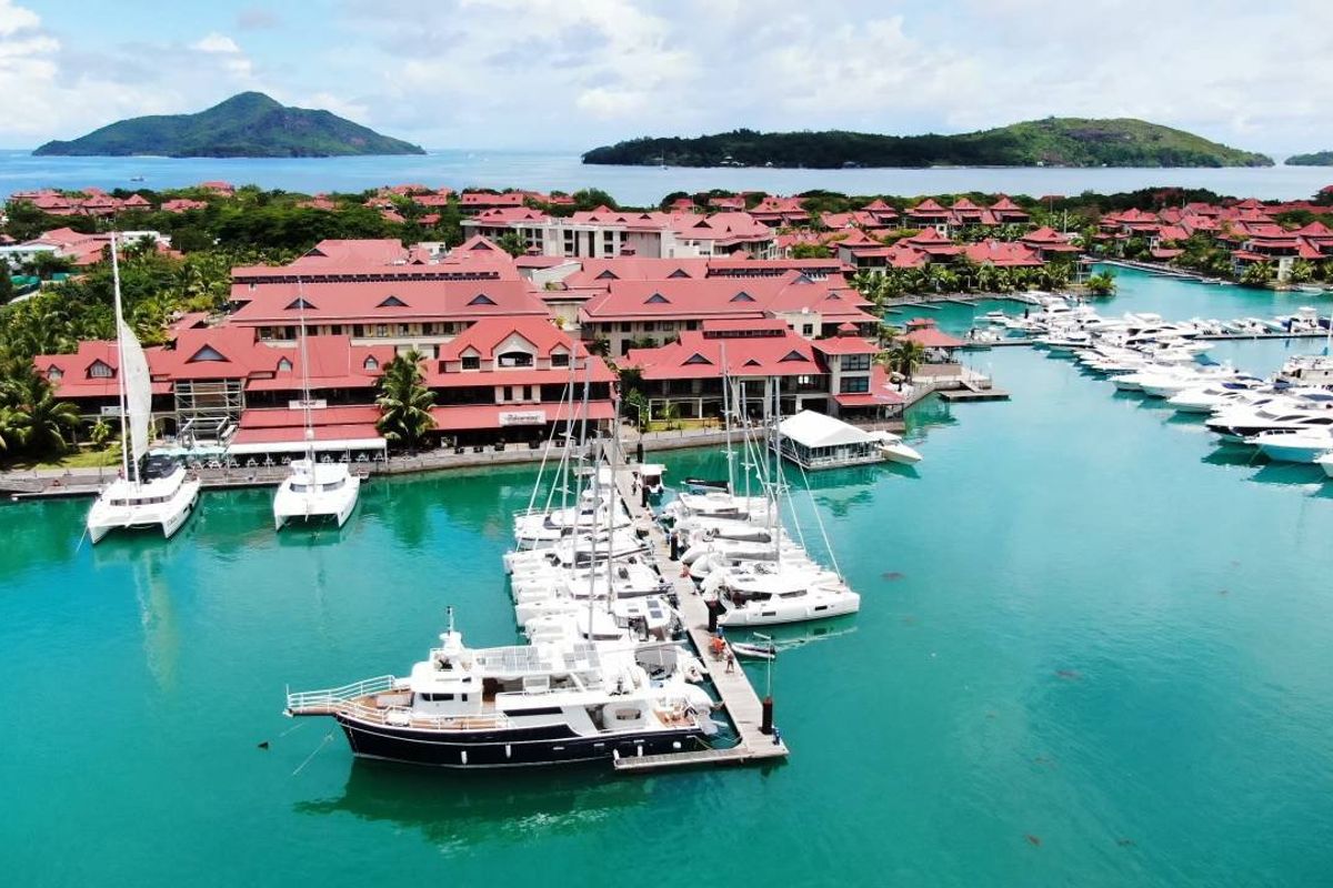 Papanga, a Lagoon 380 catamaran at Seychelles, Mahe, Seychelles