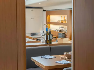 Galley of Titanium Star, a Beneteau First Yacht 53 sailboat at Lavreotiki Municipal Unit, Greece