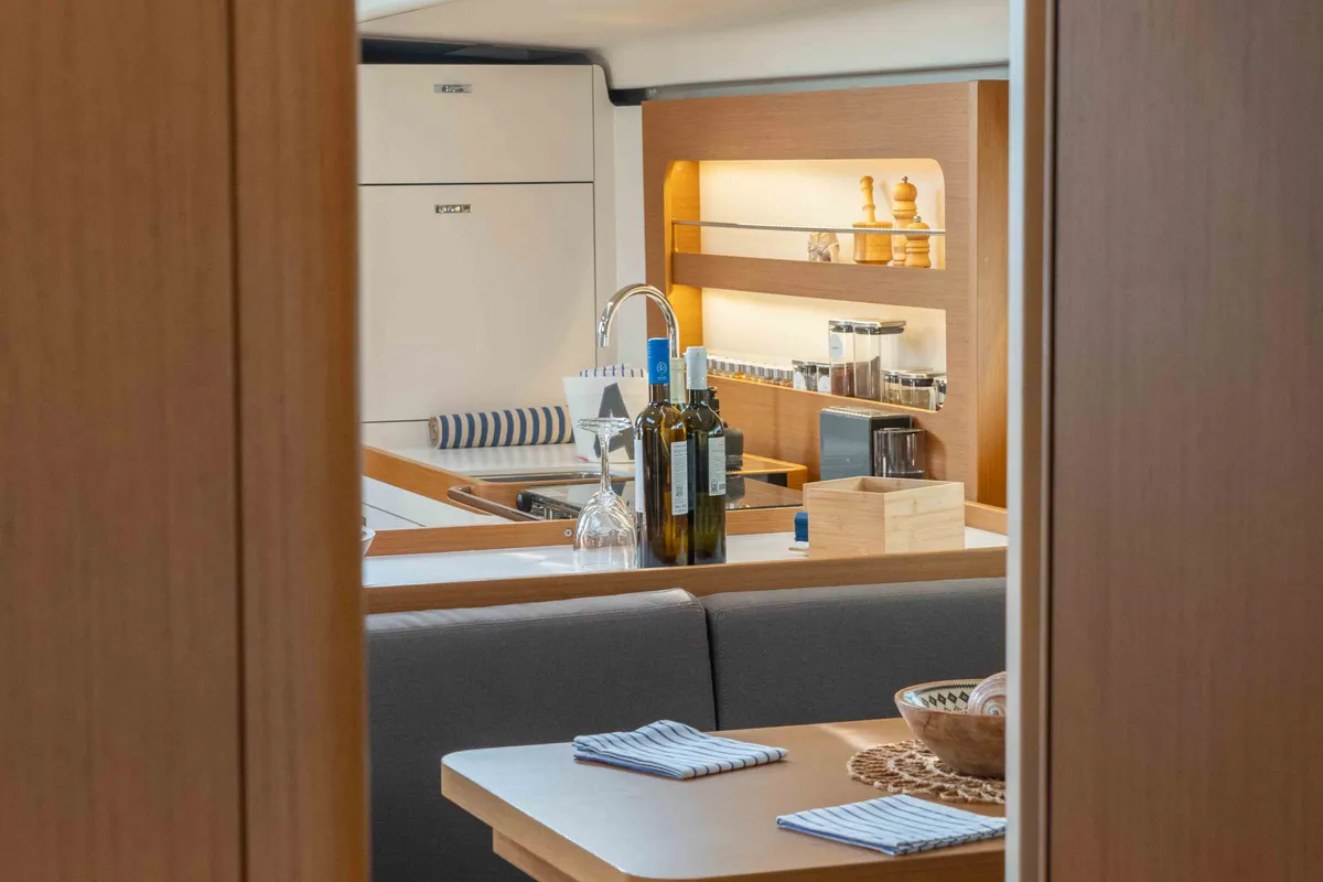 Galley of Titanium Star, a Beneteau First Yacht 53 sailboat at Lavreotiki Municipal Unit, Greece