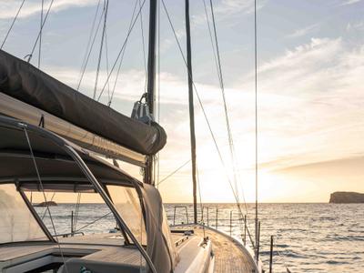 Deck of Titanium Star, a Beneteau First Yacht 53  sailboat at Lavreotiki Municipal Unit, Greece
