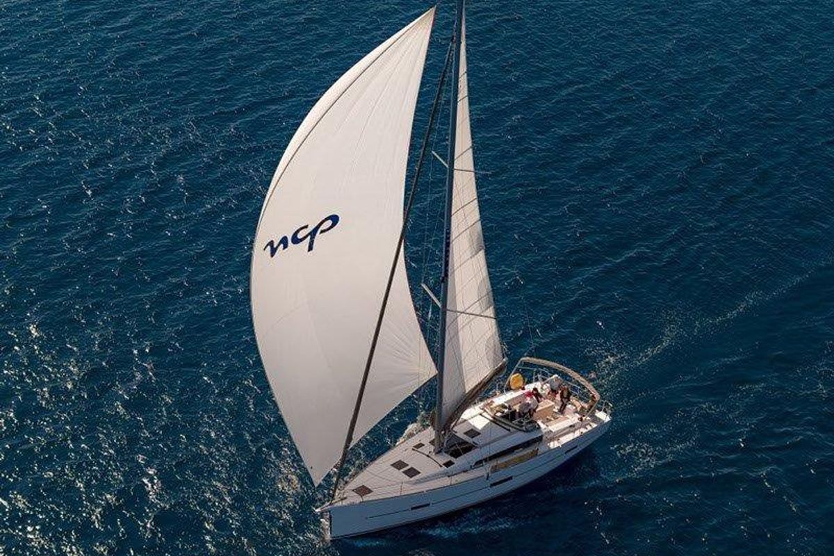 Exterior view of Private dancer II, a Dufour 460 GL sailboat at Grad Šibenik, Croatia