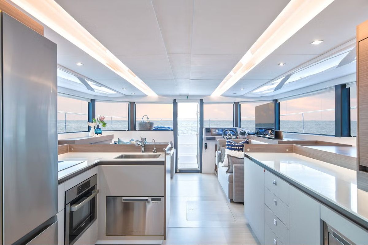 Galley of Premium, a Leopard 46PC catamaran at Cogolin, France