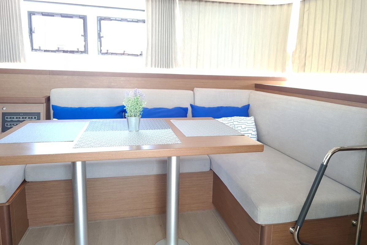 Salon of Sailing Point, a Lagoon 40 catamaran at Split, Croatia