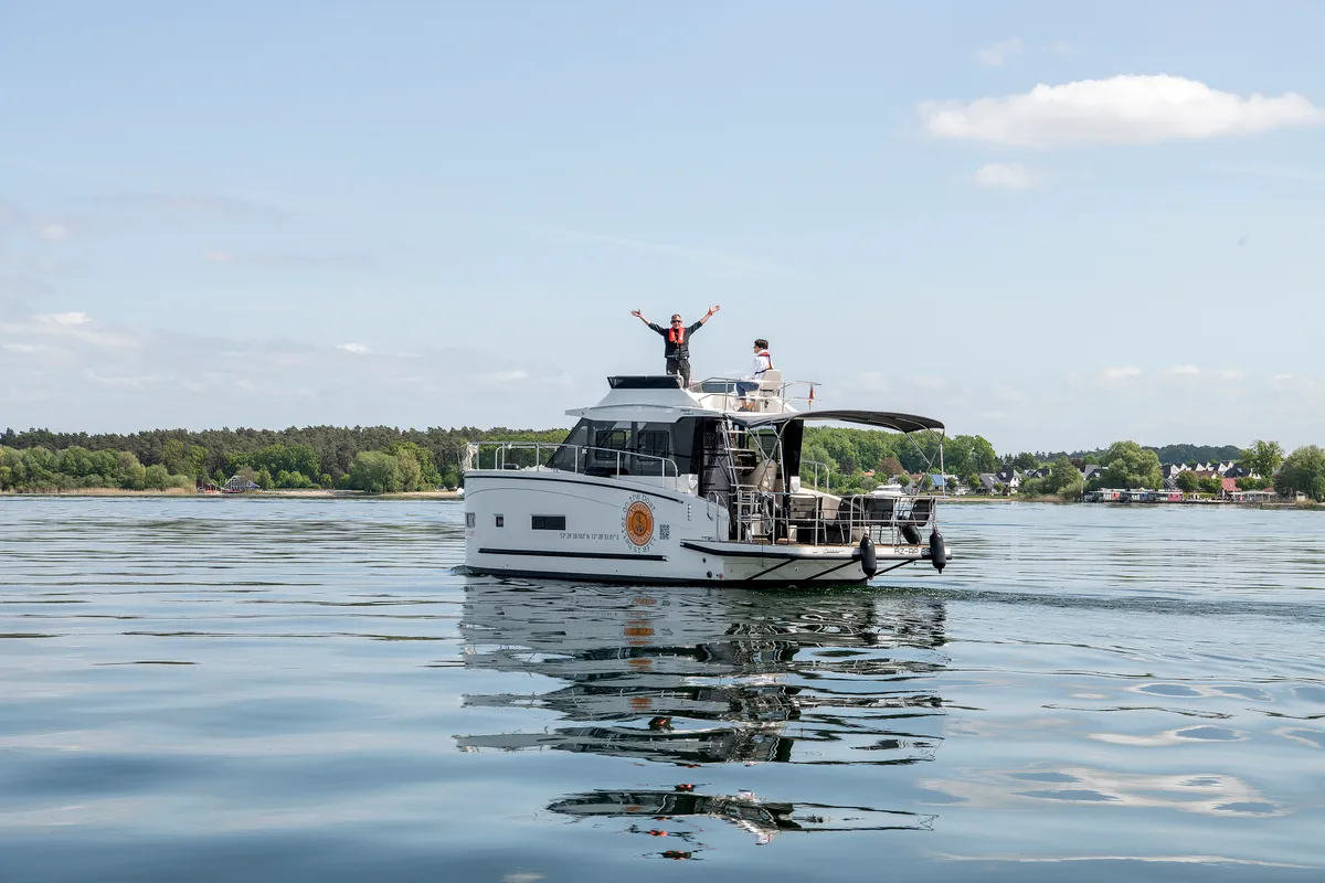 Fleesenqueen One, a Cobra Yachts Futura 40 Grand Horizon yacht at Göhren-Lebbin, Germany