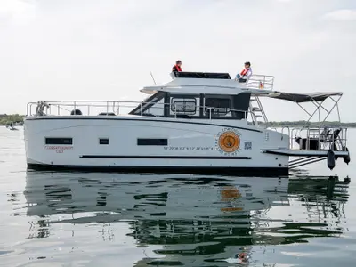 Fleesenqueen One, a Cobra Yachts Futura 40 Grand Horizon yacht at Göhren-Lebbin, Germany