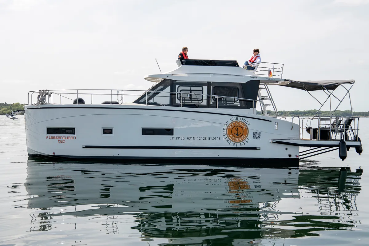 Fleesenqueen One, a Cobra Yachts Futura 40 Grand Horizon yacht at Göhren-Lebbin, Germany