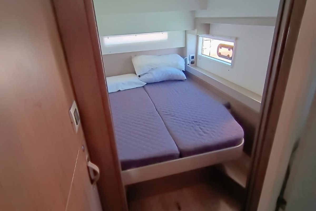 Cabin on BETA, a Bali 4.2 catamaran at Capo d'Orlando, Italy