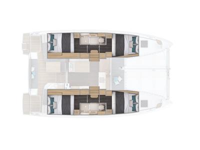 Floor plan of New 2026, a Lagoon 38 catamaran at Capo d'Orlando, Italy