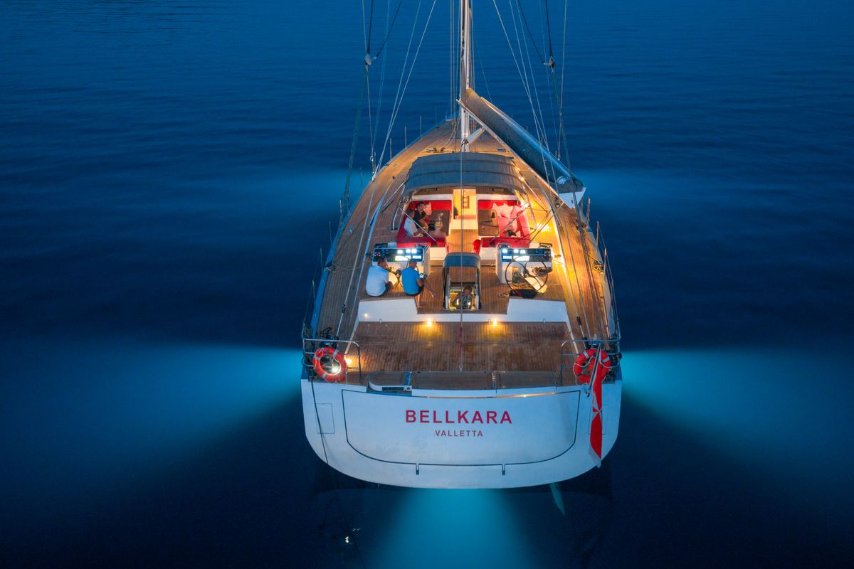 Exterior view of Bellkara, a Gulet Sail boat sailboat at Seget Donji, Croatia