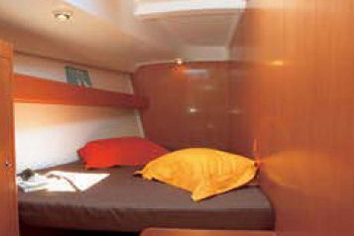 Cabin on Triton, a Beneteau Cyclades 50.5 sailboat at Gouvia, Greece