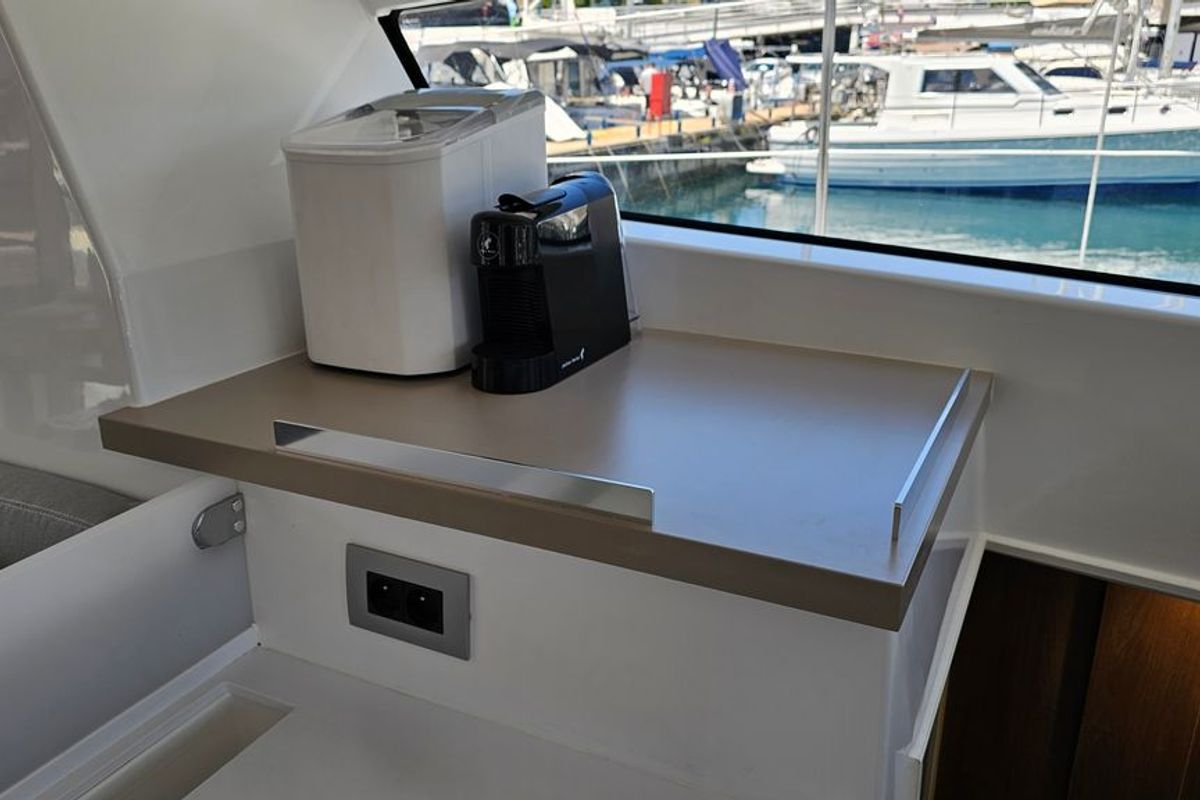 Galley of Stairway To Heaven, a Bali 4.2 catamaran at Zadar, Croatia