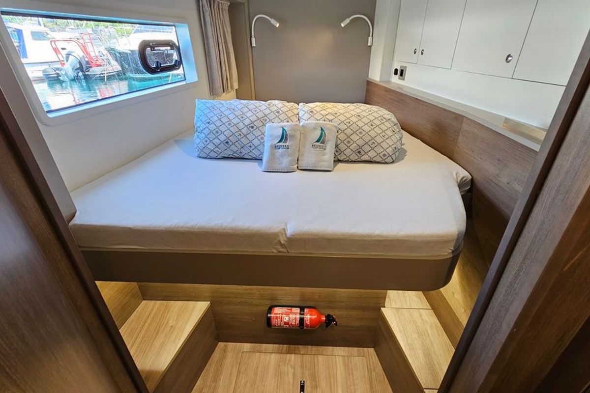 Cabin on Stairway To Heaven, a Bali 4.2 catamaran at Zadar, Croatia