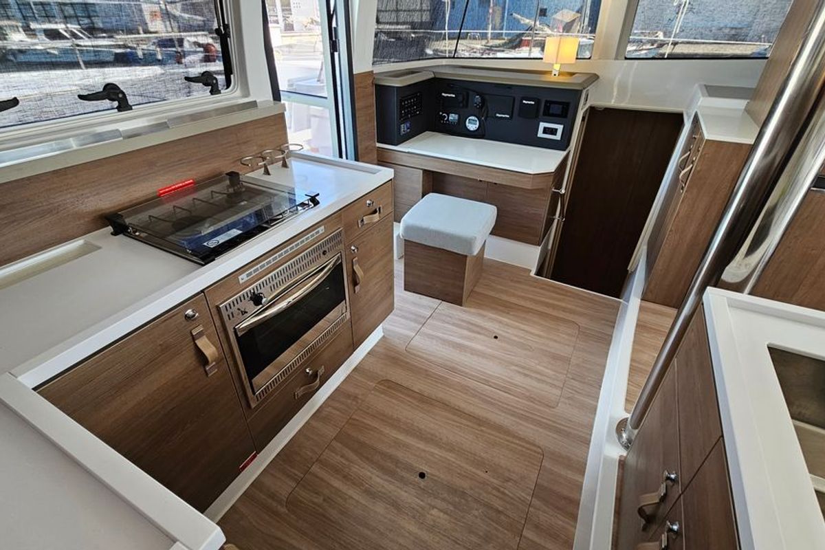 Galley of Stairway To Heaven, a Bali 4.2 catamaran at Zadar, Croatia