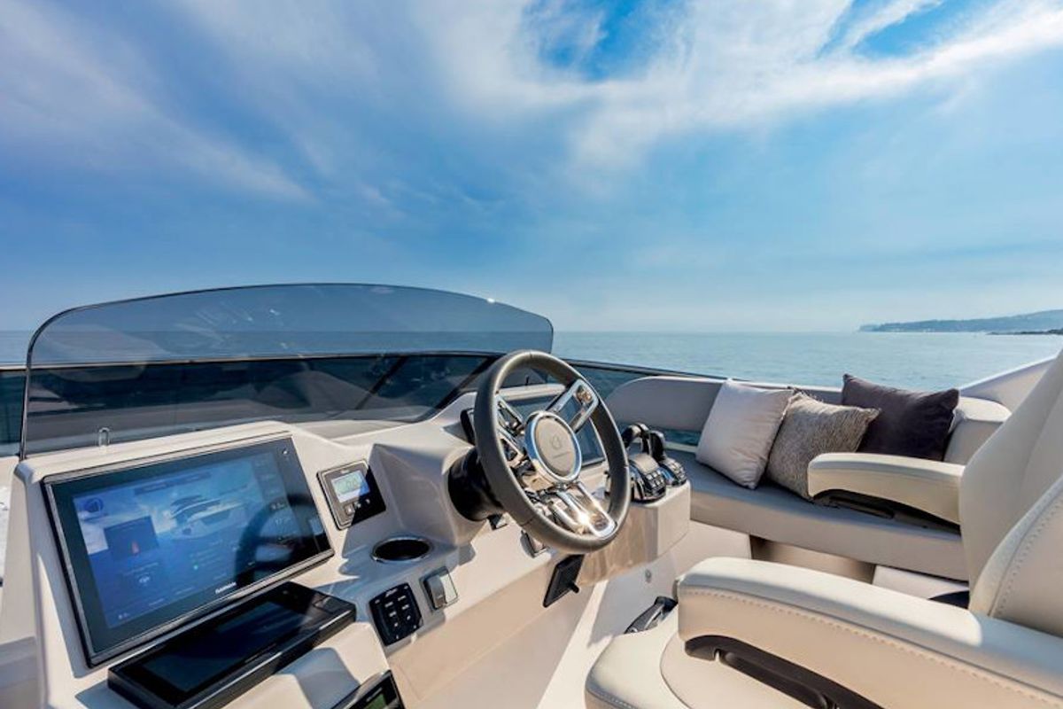 Cockpit of MY WAY, a Absolute Yachts Navetta 48 motorboat at Općina Rogoznica, Croatia