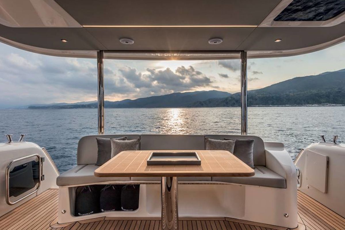Deck of MY WAY, a Absolute Yachts Navetta 48 motorboat at Općina Rogoznica, Croatia