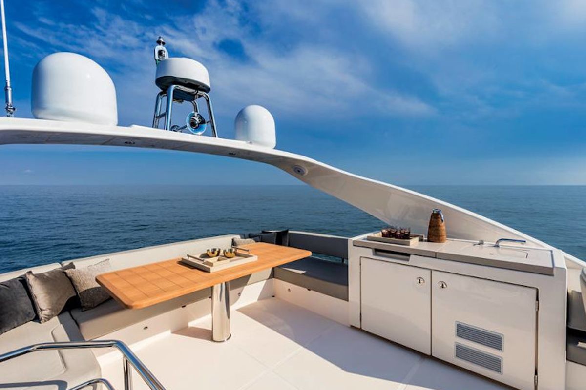 Deck of MY WAY, a Absolute Yachts Navetta 48 motorboat at Općina Rogoznica, Croatia
