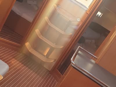 Salon of Laura, a Bavaria Cruiser 45 sailboat at Municipal Unit of Nea Peramos, Greece