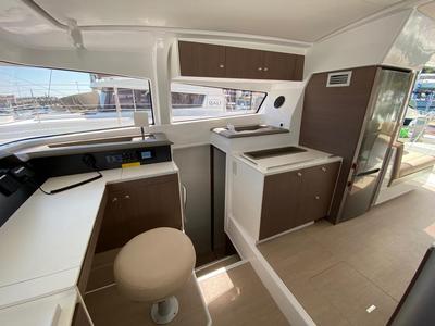 Galley of Orlandina, a Bali 4.1 catamaran at Capo d'Orlando, Italy