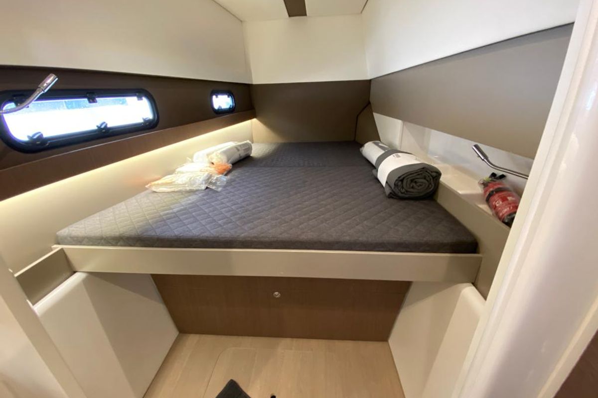 Cabin on Orlandina, a Bali 4.1 catamaran at Capo d'Orlando, Italy