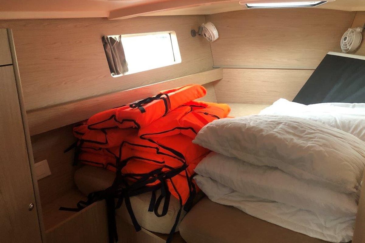 Salon of Luxa, a Beneteau Oceanis 41.1 sailboat at Split, Croatia