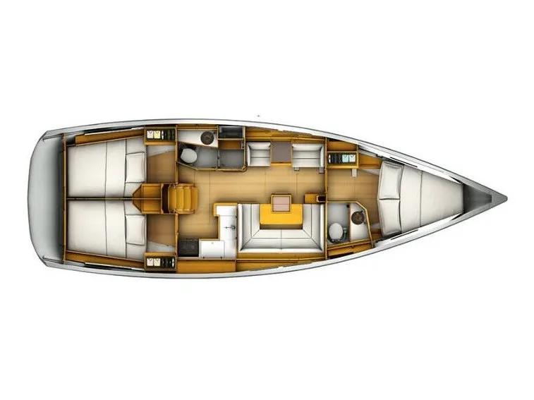 Floor plan of Telchinis, a Jeanneau Sun Odyssey 409 sailboat at Municipal Unit of Rhodes, Greece