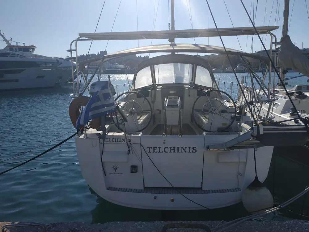 Telchinis, a Jeanneau Sun Odyssey 409 sailboat at Municipal Unit of Rhodes, Greece