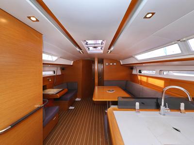 Salon of Malin, a Jeanneau Sun Odyssey 439 sailboat at Grad Vodice, Croatia